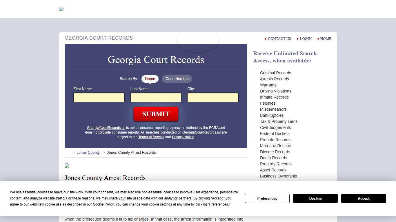 Jones County Arrest Records | GeorgiaCourtRecords.us