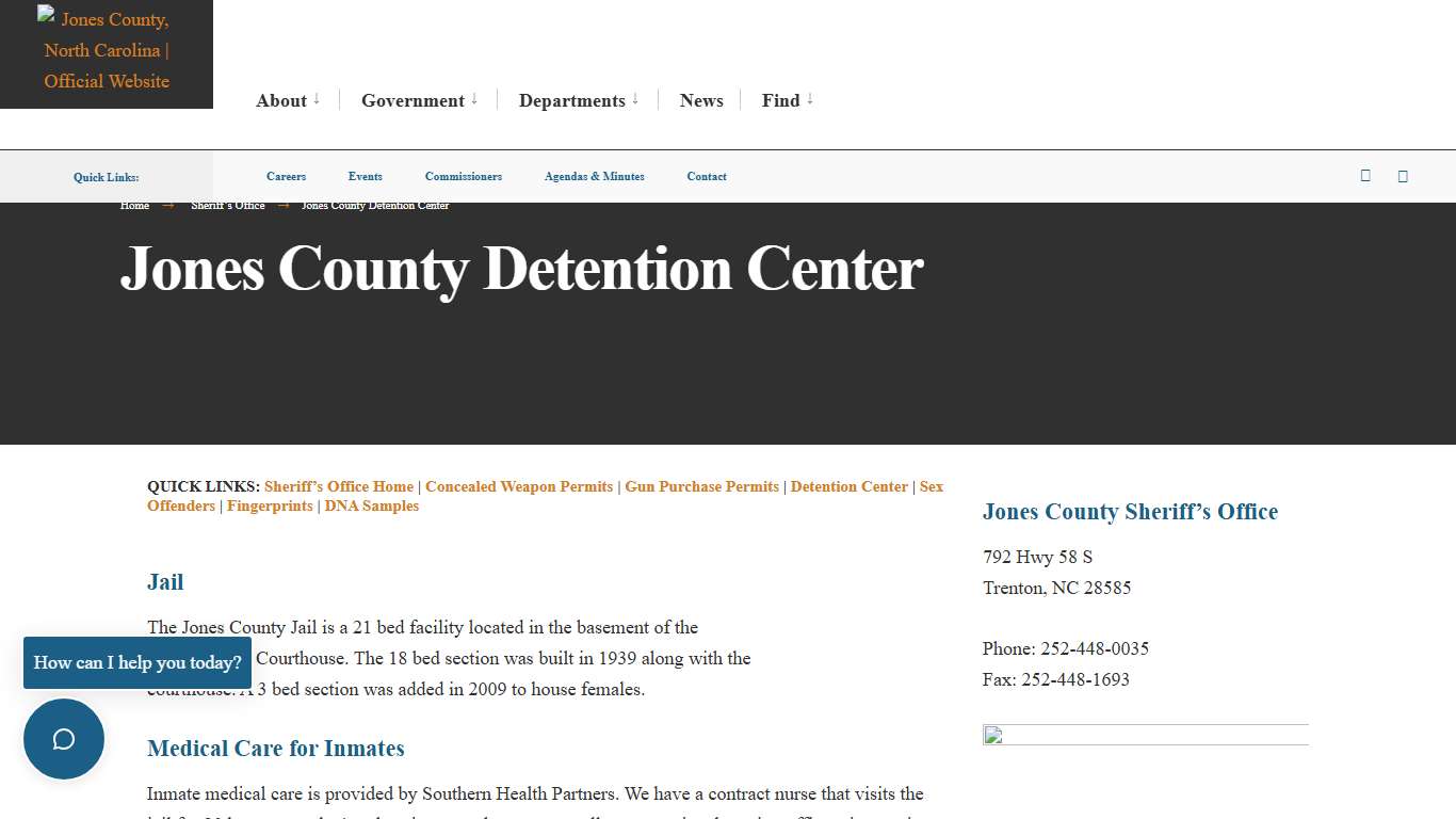 Jones County Detention Center – Jones County, North Carolina | Official Website